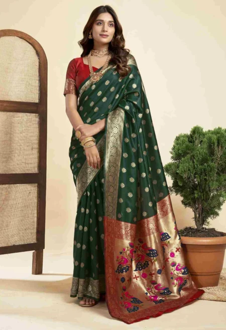 Green Paithani Silk Saree