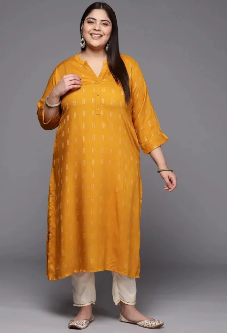 Memsaab Mustard Plus Size Kurta