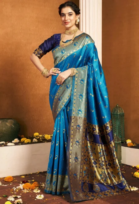 Blue Paithani Silk Saree