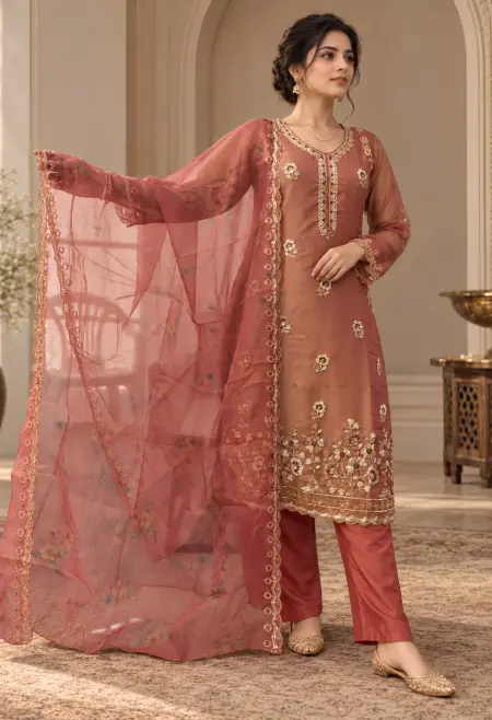 Dusty Rose Floral Suit