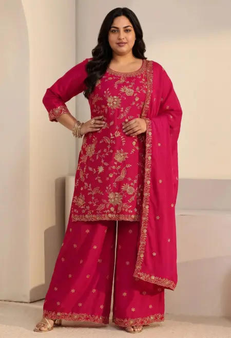Magenta Pink Sharara Set
