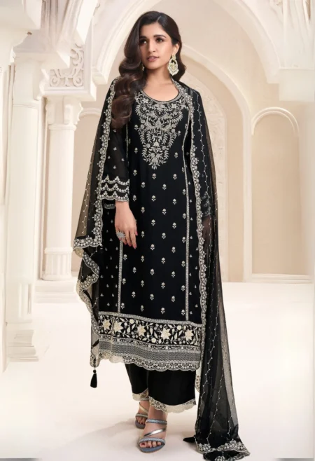 Memsaab Black Royal Thread Embroidered Kurta Set