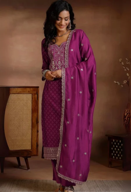 Memsaab Burgundy & White Bandhani Printed Kurta Set