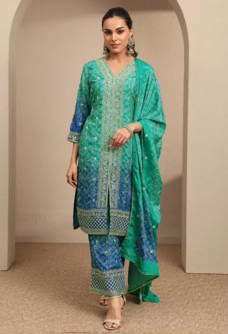 Memsaab Radiant Multicolour Printed Palazzo Set