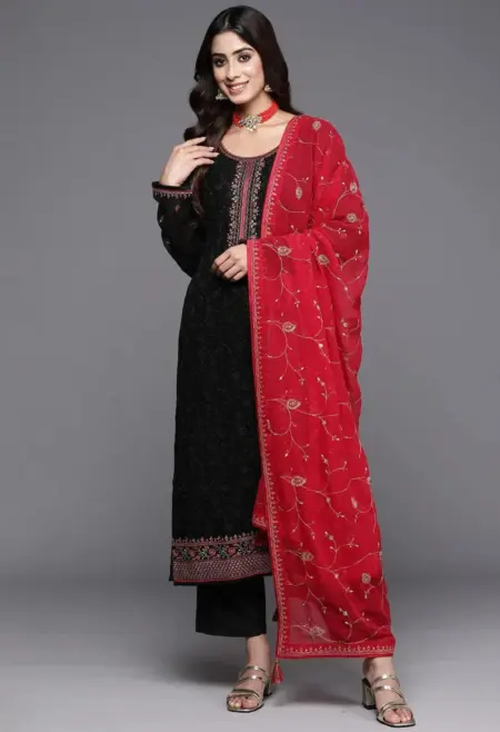black georgette suit set