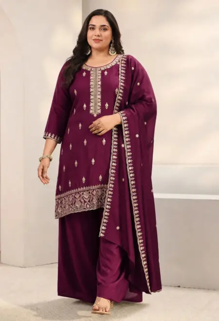 burgundy cotton sharara set