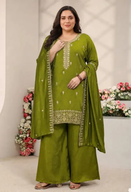 green sharara set