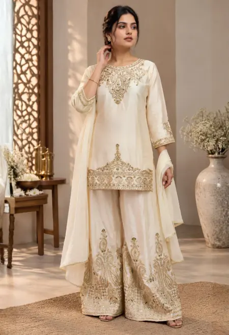 ivory chinon sharara set