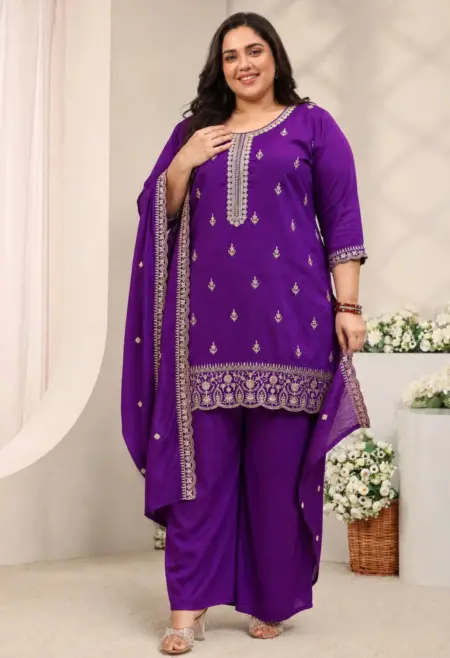 purple sharara set