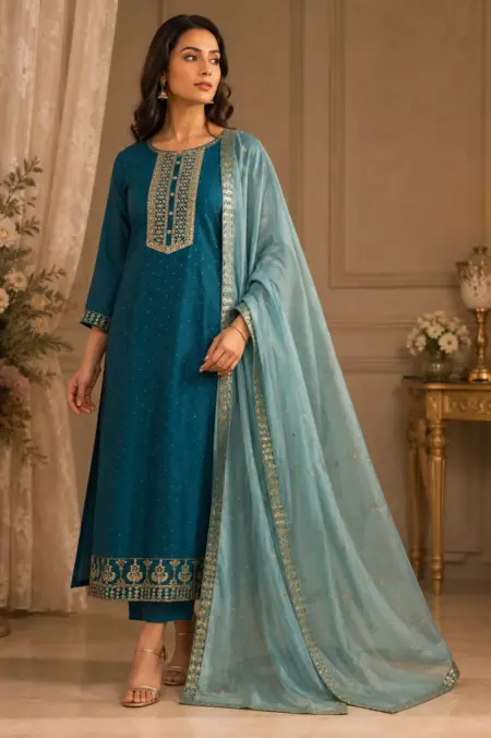 rama green silk suit